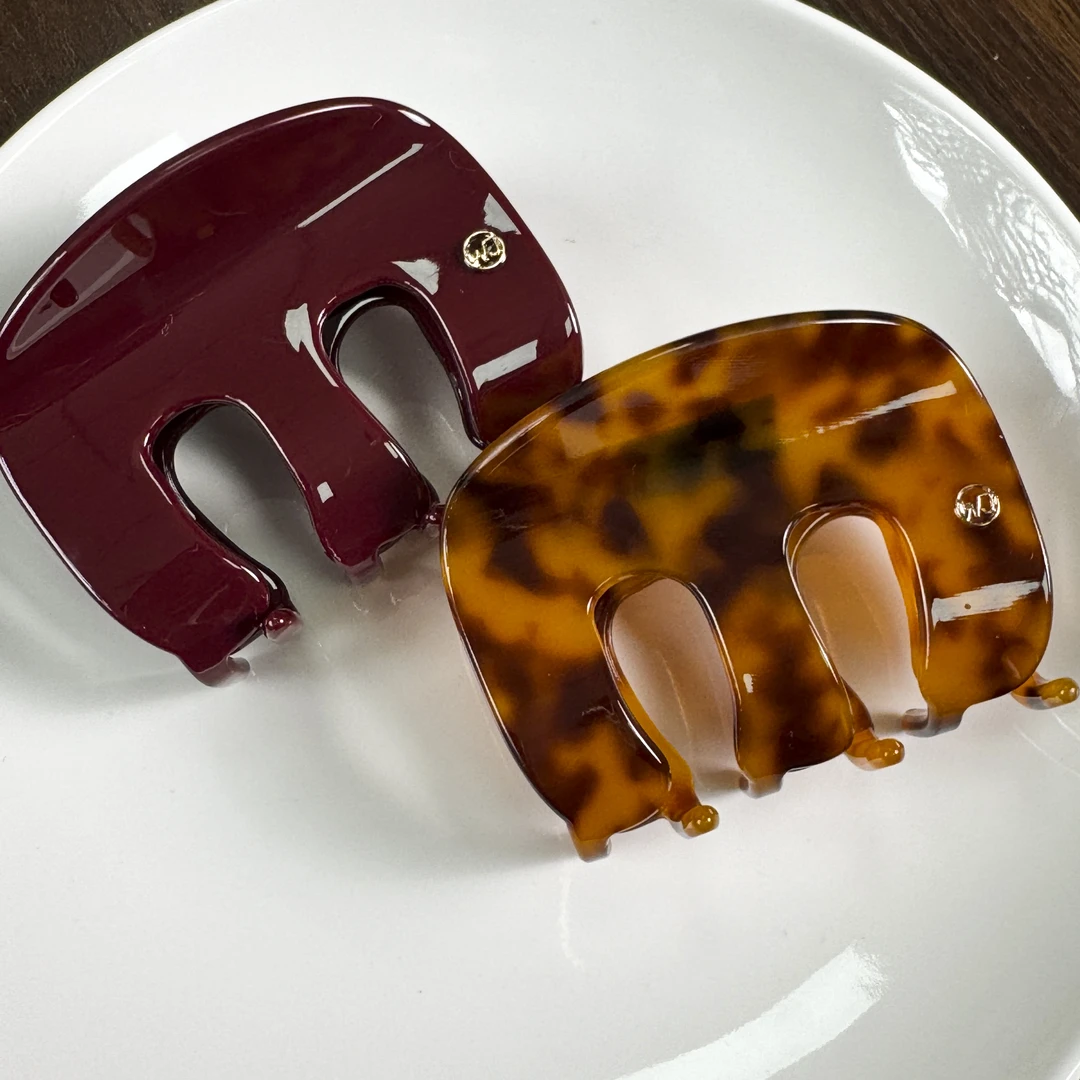 新款金标大牌同款醋酸鲨鱼夹M型高级感女后脑勺发夹法式轻奢夹子