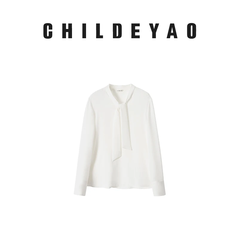 通勤百搭垂感飘带上衣女2023秋新款职场气质衬衫 CS058