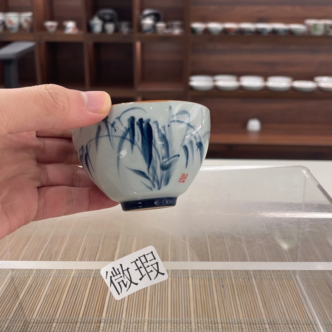 釉下手绘茶具微瑕