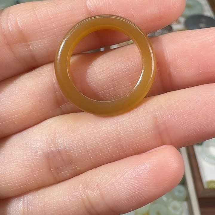 和田玉（糖玉）未镶嵌戒指18内径101