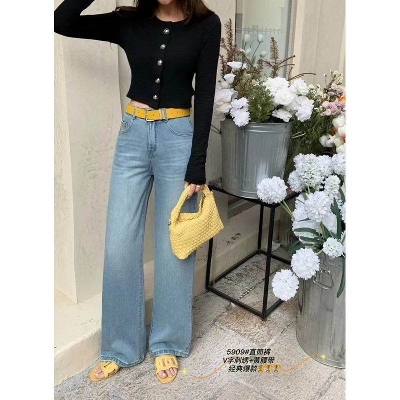 5909 吸引力新款春季时尚直筒裤