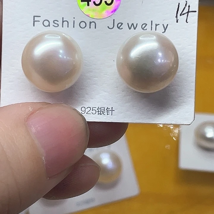淡水珍珠耳饰银S925镶嵌