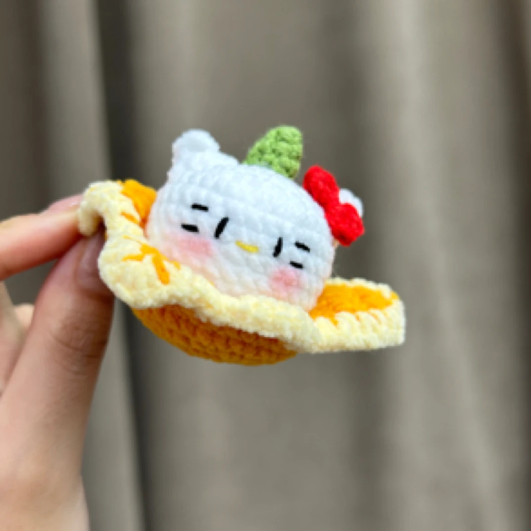 成品玩偶非遗手工钩织橘子皮kt团子百搭包挂件车摆件生日礼物