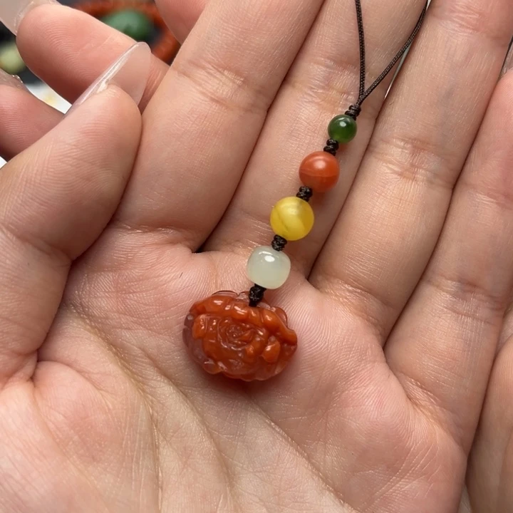南红玛瑙未镶嵌挂件手机挂