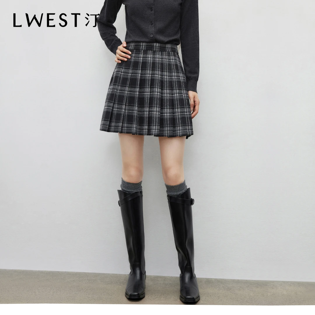【林一专属】朗文斯汀洋气减龄高腰百裙格子半身裙DTYQ5509A07025