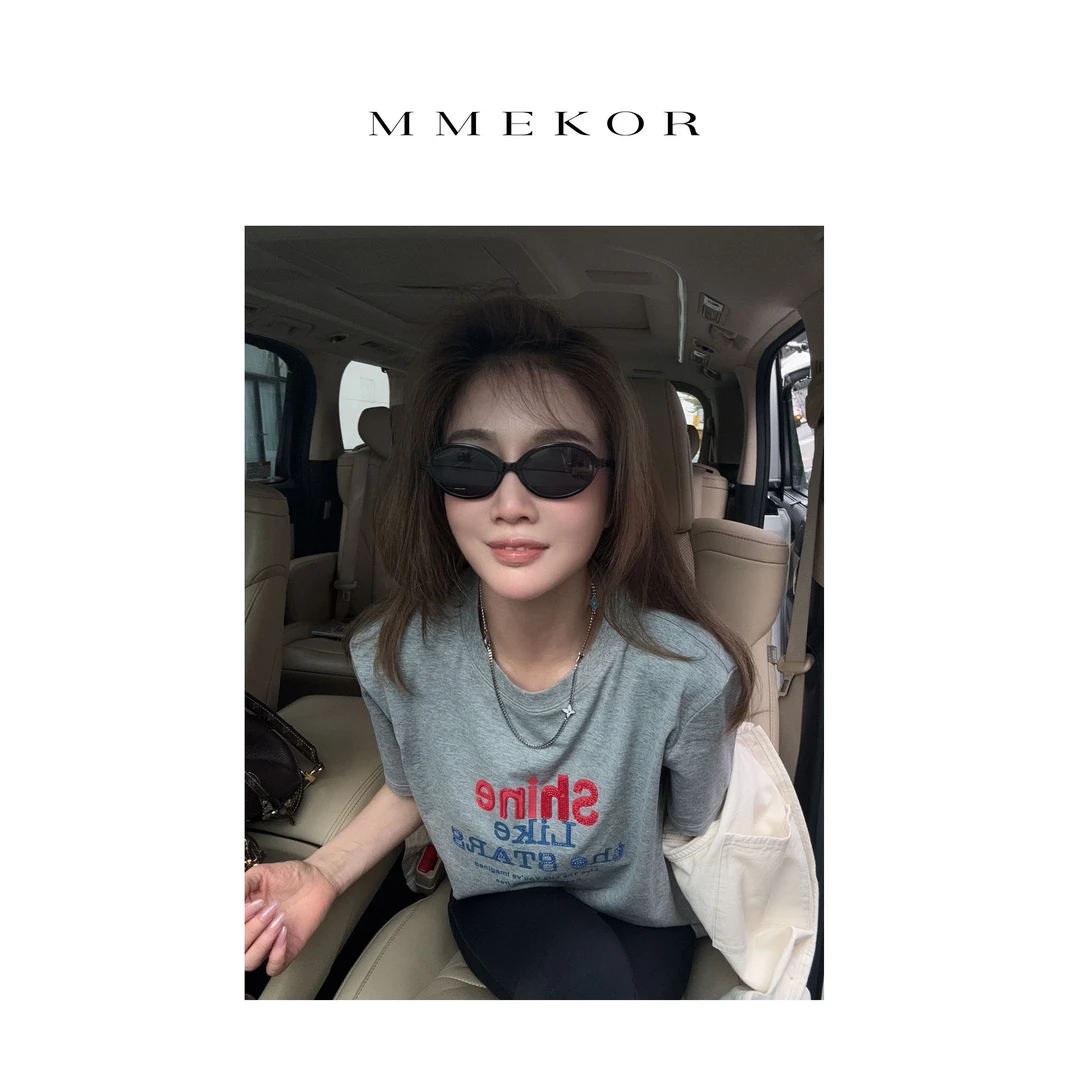 MMEKOR“维尼灰t”T恤 2025新款智性通勤休闲经典短袖 30119