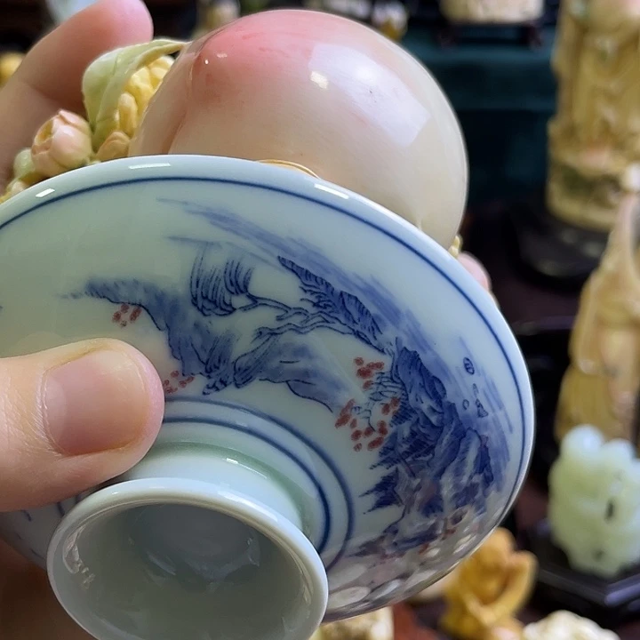 坦***途瓷片精致雕刻工艺品
