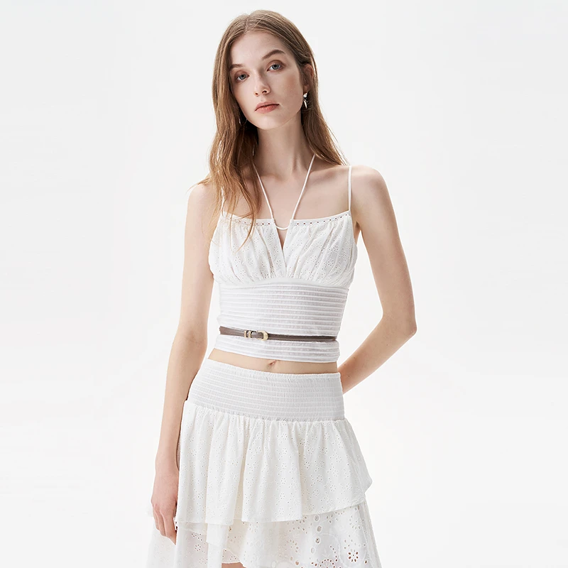 IRO Night 抽纱绣吊带背心系带两穿收腰度假感法式轻奢25春夏新款
