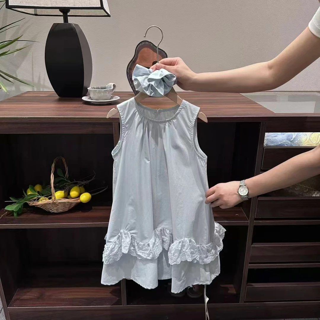 女童高端精致连衣裙2025新款夏装甜美女宝宝棉布裙韩版夏季公主裙