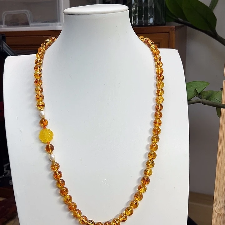琥珀（花珀）未镶嵌颈饰