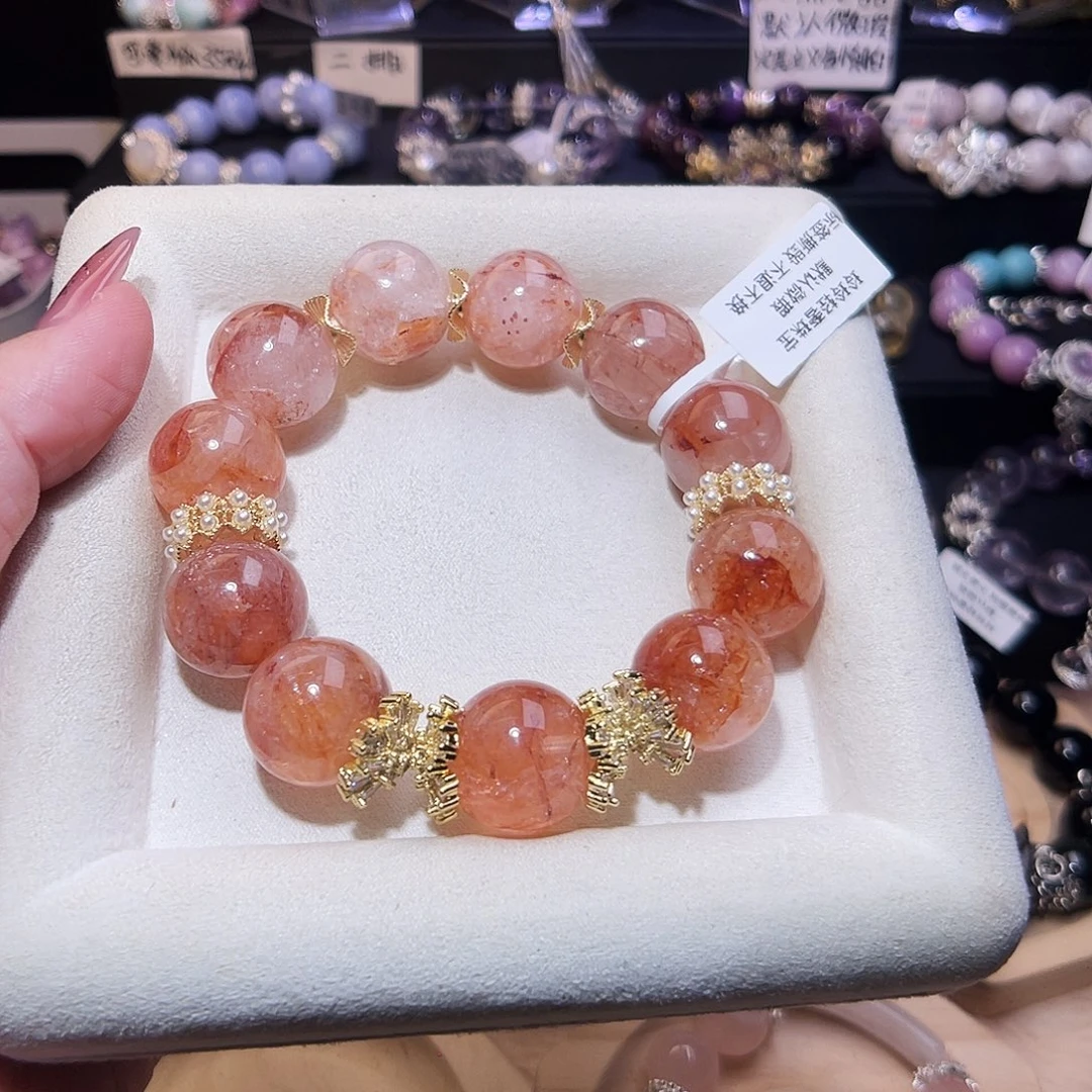 烟晶手链合金胶花