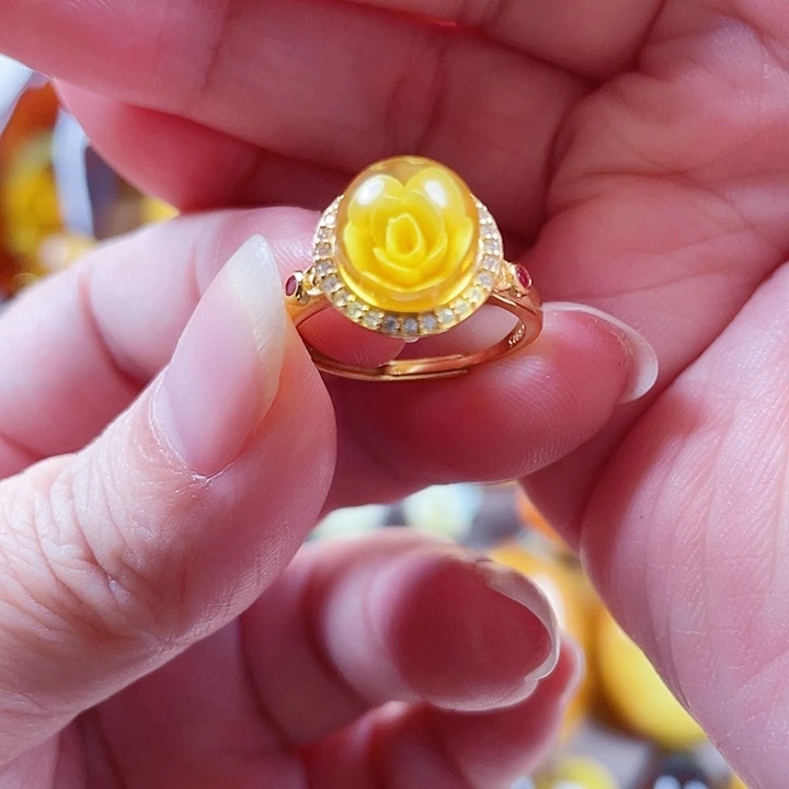 琥珀银S925镶嵌裸石