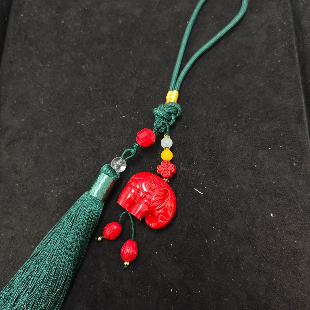 含辰砂工艺品朱砂象象挂件（多样性发一件）