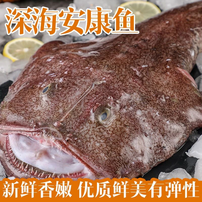 大号安康鱼深海海鲜带鱼肝鱼肚安康鱼鱼冷链速冻发货
