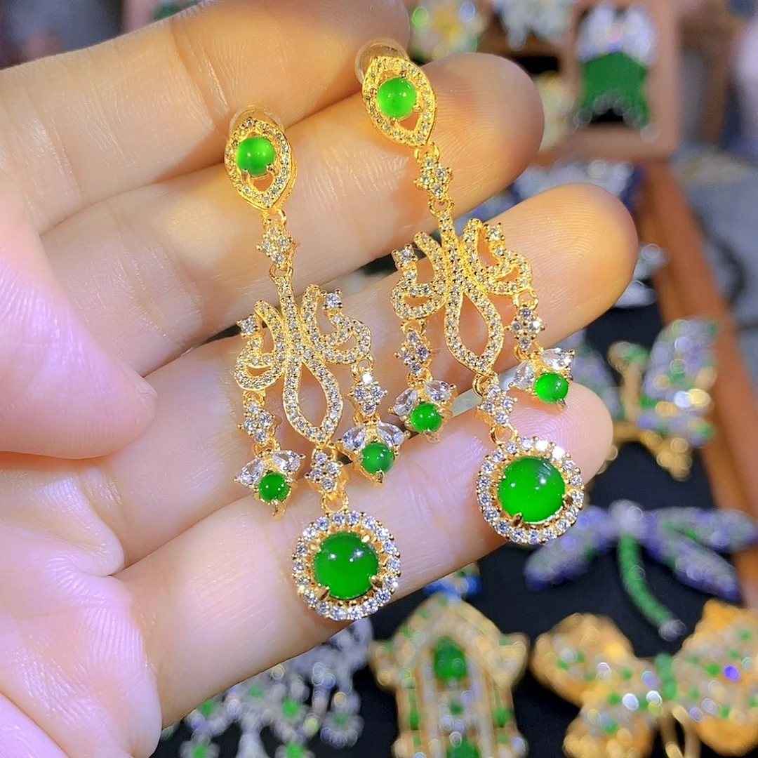 银S925镶嵌挂件翡翠