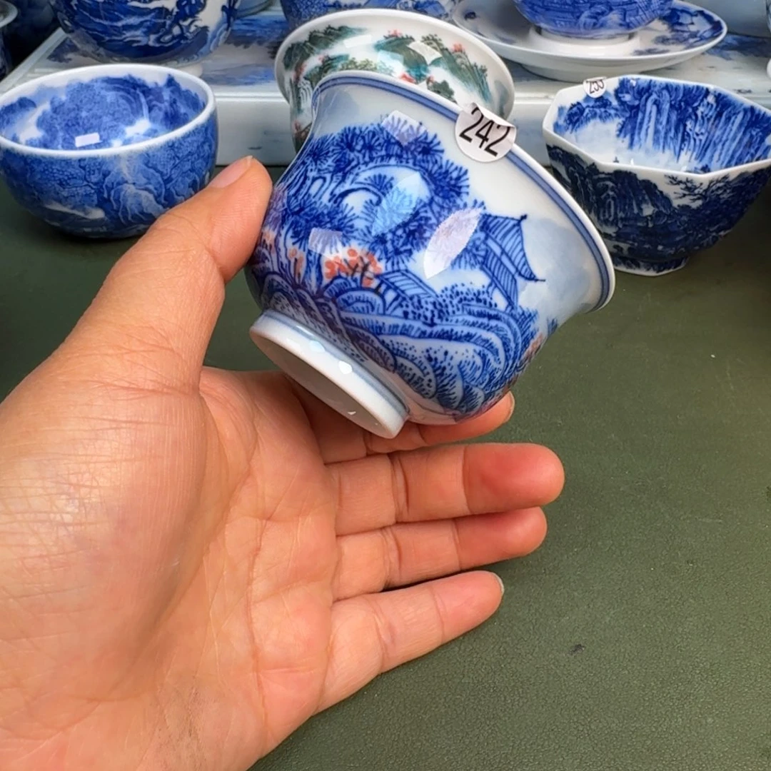 瓷景德镇纯手绘茶具圆圆242