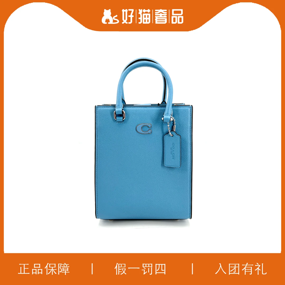 99新 COACH/蔻驰 蔻驰天蓝色琴谱包/V1320/16X19X10