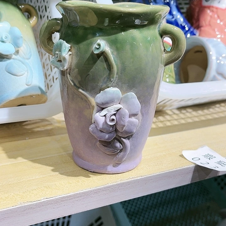 瓷片花盆多肉植物艺术品