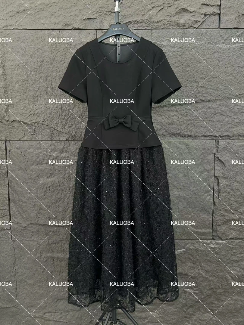 【原创大码设计师款女装】2025夏款气质拼接显瘦连衣裙6233