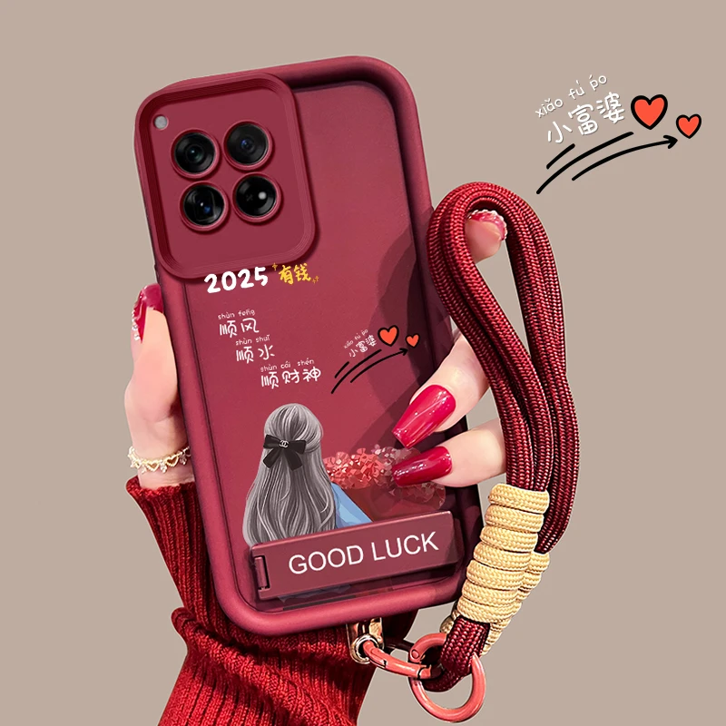 适用【一加Ace3】顺风顺水小富婆新年支架手机壳创意防摔网红女款