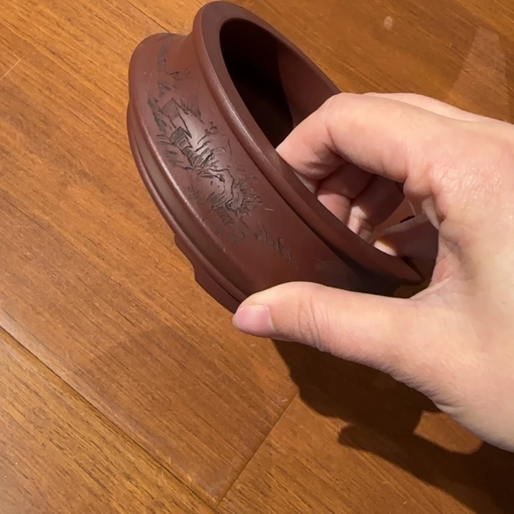 紫砂花盆口径11.5深度4