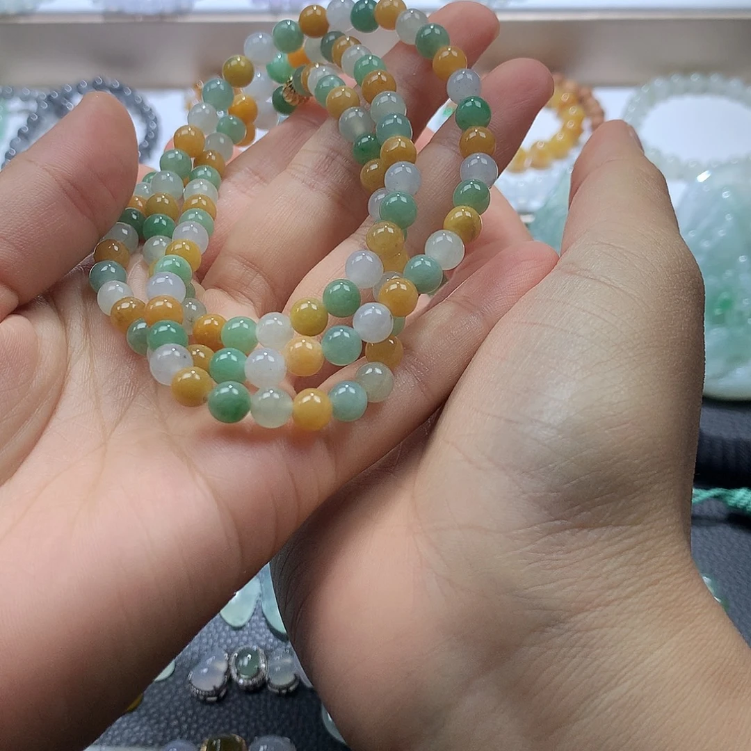 翡翠未镶嵌颈饰珠链