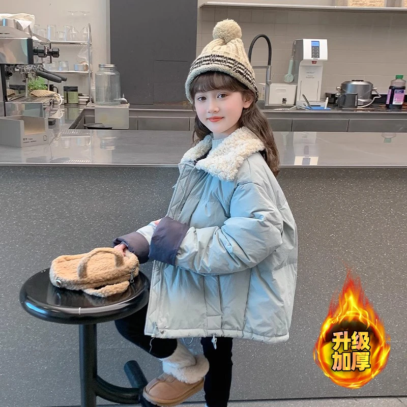 韩版女童棉服冬装2024新款儿童洋气加厚棉服冬季女孩棉袄韩版外套