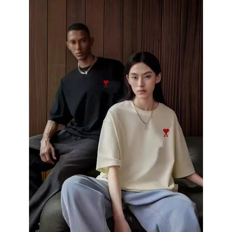 【高定刺绣】9313纯棉刺绣T恤短袖男女同款夏季打底潮牌百搭T恤