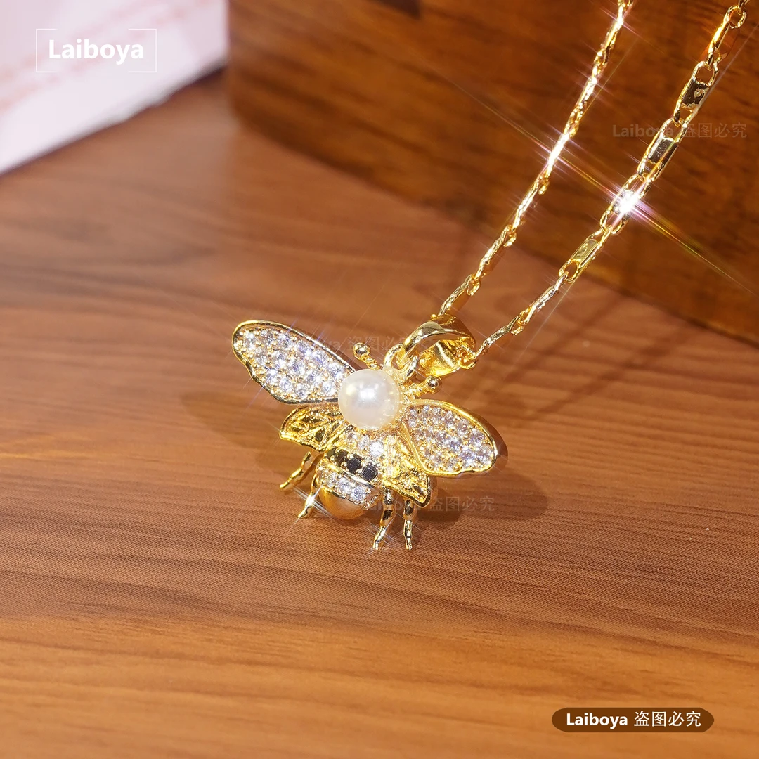 铜合金项链 甜蜜蜜  七夕小蜜蜂项链情人节礼物日韩时尚精致可爱