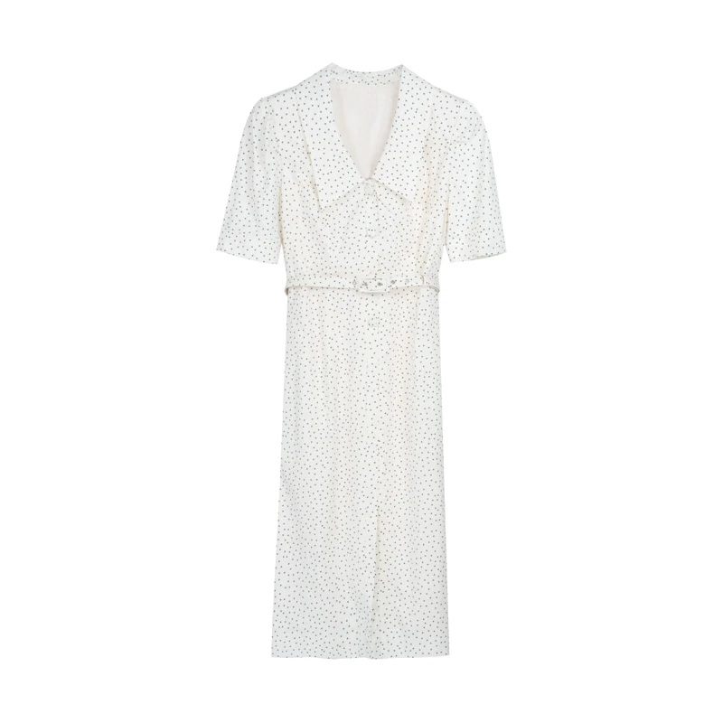 【谢心言】她翼夏季法式连衣裙提花梭织白色女装波点AE1122361280