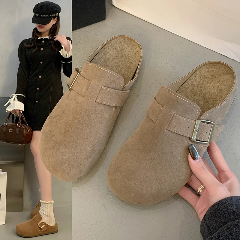 码情侣半拖2025勃肯鞋别错过外穿百搭鞋ins鞋子冬季懒人鞋平底