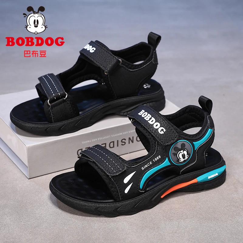 巴布豆男童凉鞋2025夏季新款儿童露趾沙滩鞋防滑软底休闲男孩鞋子