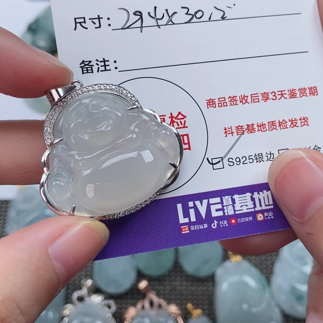 s***n翡翠银S925镶嵌颈饰翡翠