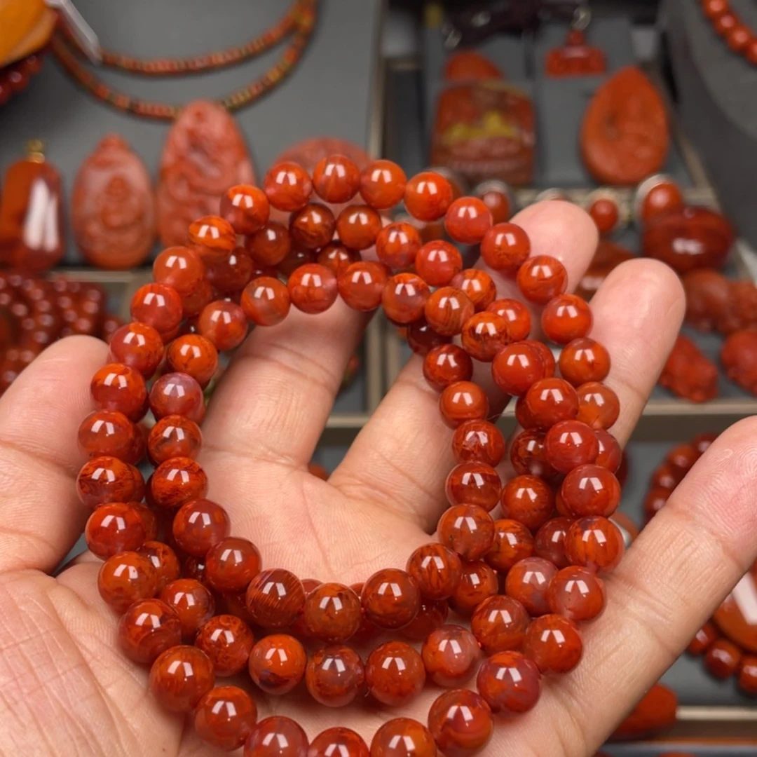 【闪购商品】南红玛瑙珠宝奇石未镶嵌多圈8