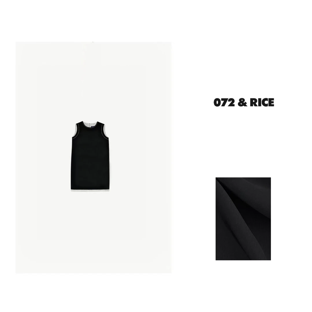 072 & RICE【木耳裙】百搭设计感无袖裙子 QB027 FF