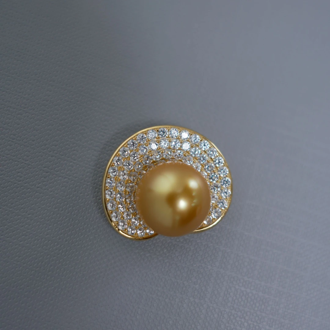 【暹罗珠宝】天然海水“浓金王”金色珍珠吊坠 890