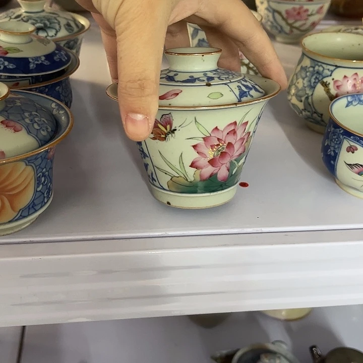 斗彩手绘复古锡斑