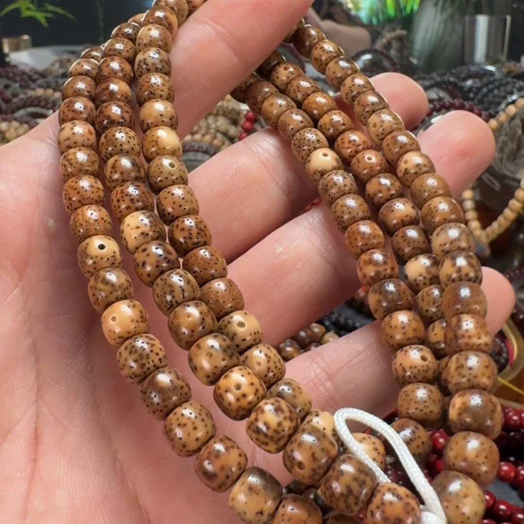 鸣***远吊坠星月菩提原生态陈化老油料7*8虎皮玉化陈籽