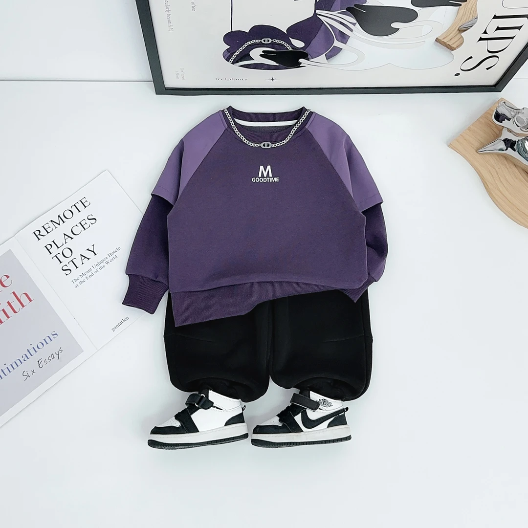 儿童卫衣加绒款长袖2025新款秋冬装男童 FB25334 悠悠童话童装