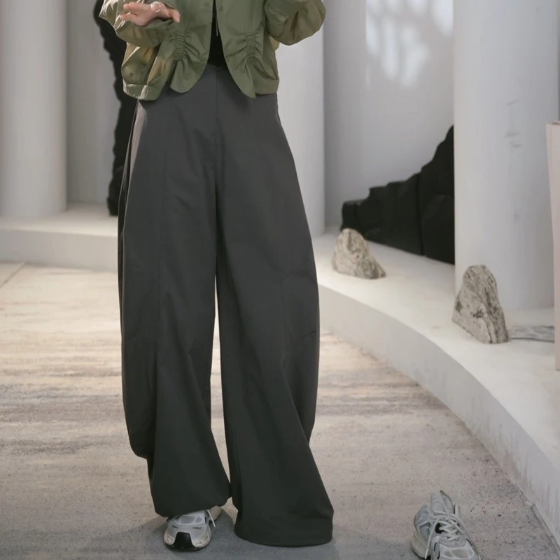 25夏季新款慵懒风时尚潮流简约垂感高腰显瘦宽松休闲裤LK2503471