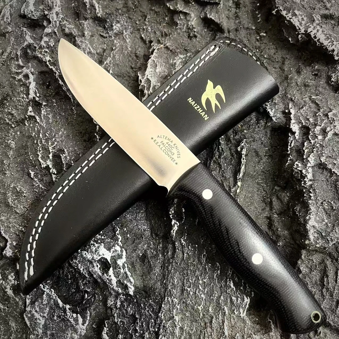 【耐战】河豚二代 进口440C高碳不锈钢蛤刃户外高硬度猎直