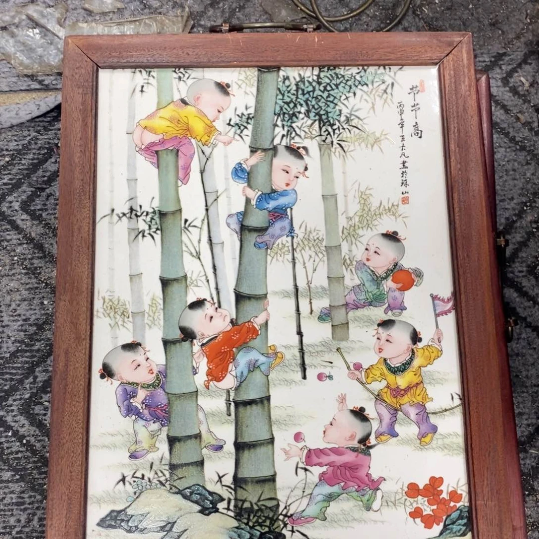 瓷片37*28*1景德镇瓷板画柴窑烧制