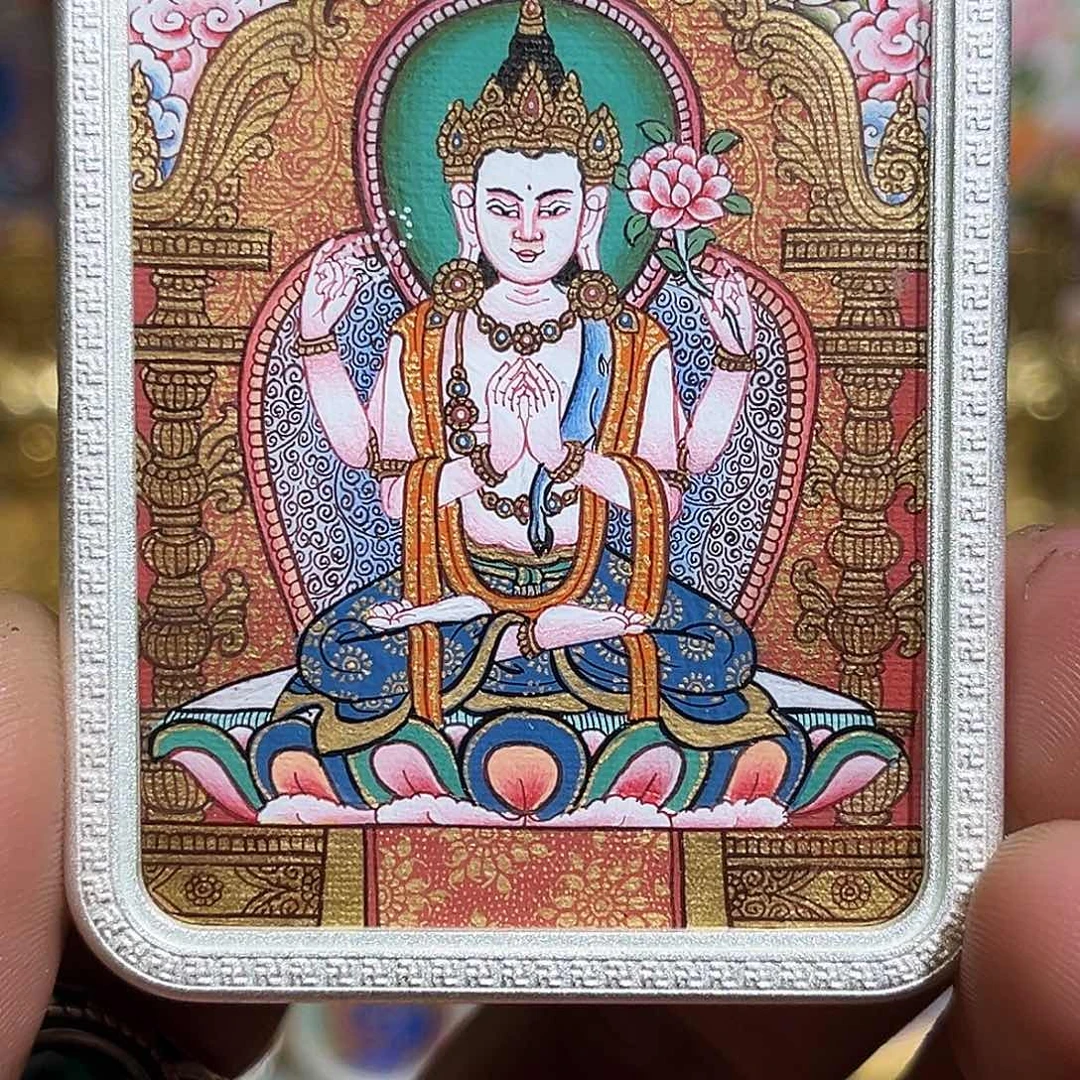 吊坠青海热贡纯手绘四臂