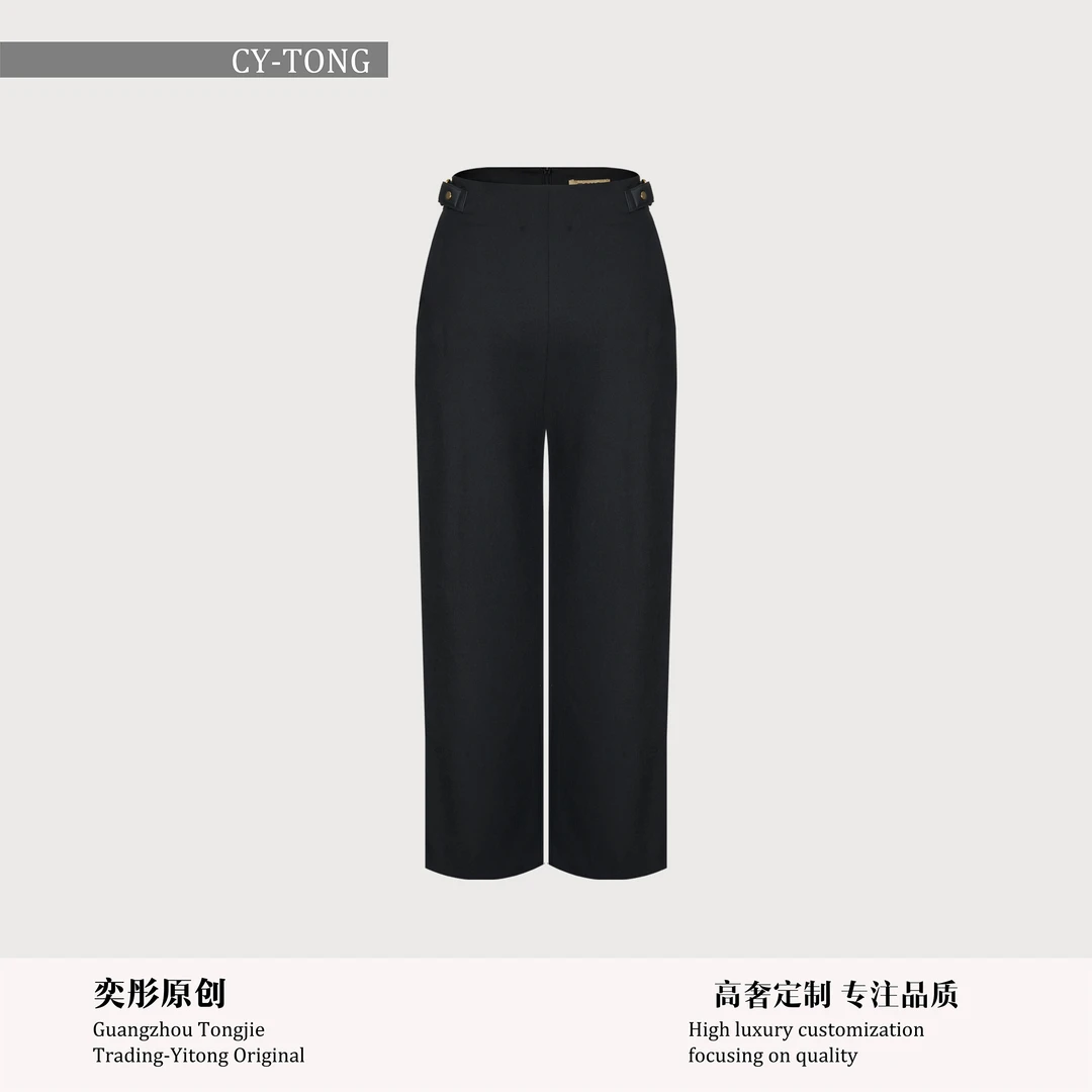 【彤姐原创】春季修身优雅气质显瘦时尚设计师款裤子W25G382