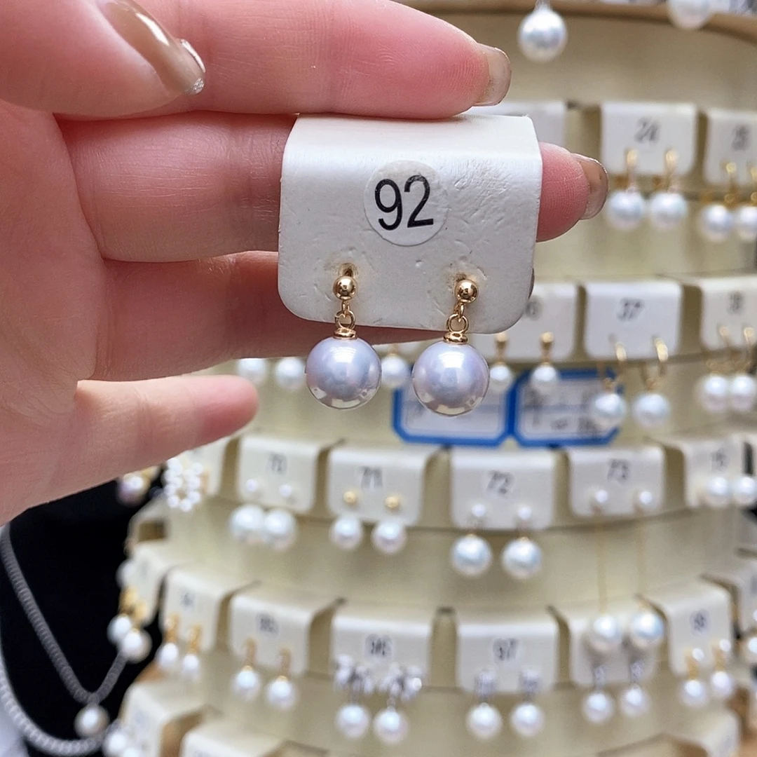 淡水珍珠耳饰银S925镶嵌