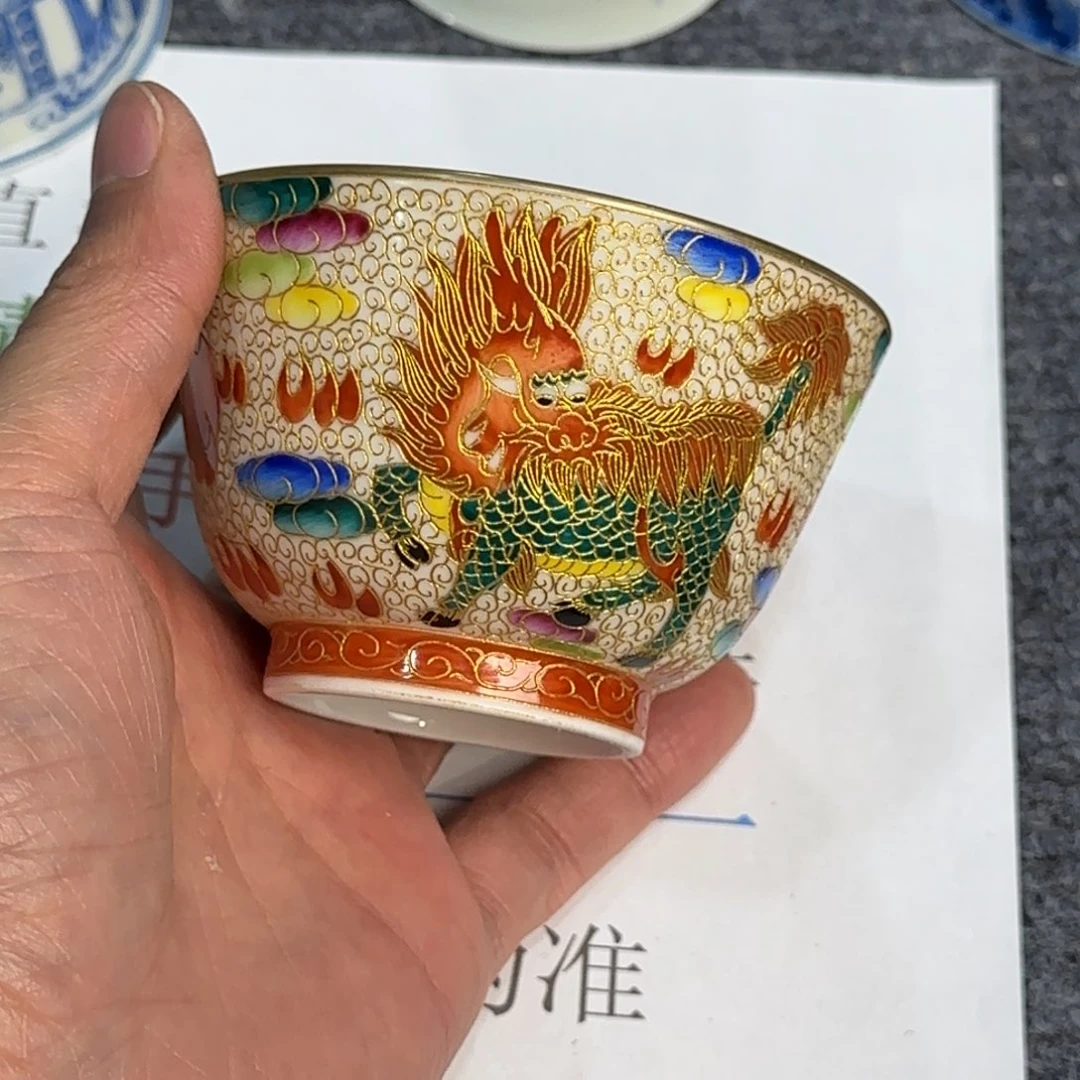 瓷杯子当代仿古精品全手工