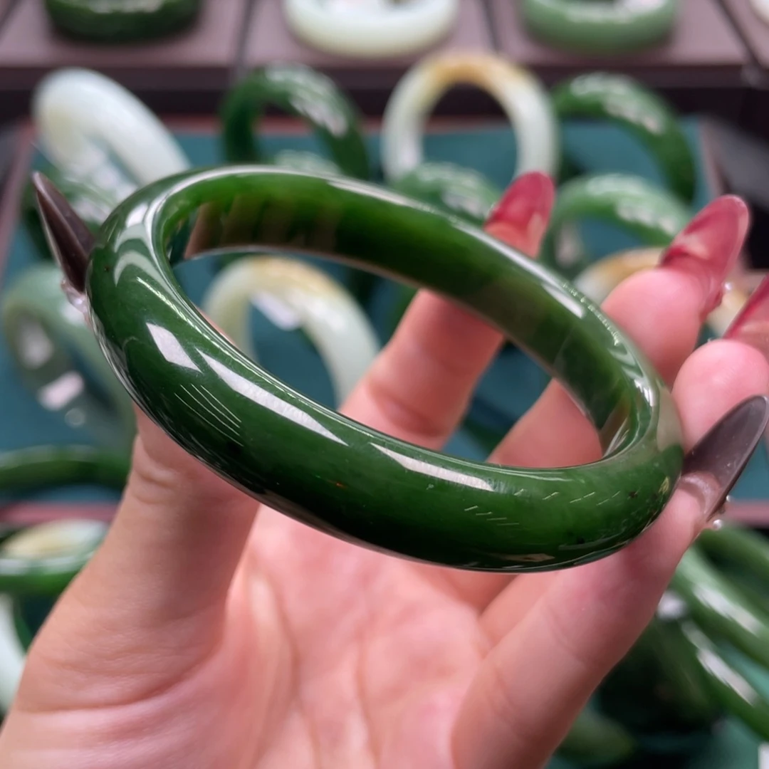 和田玉（碧玉）未镶嵌手镯5758