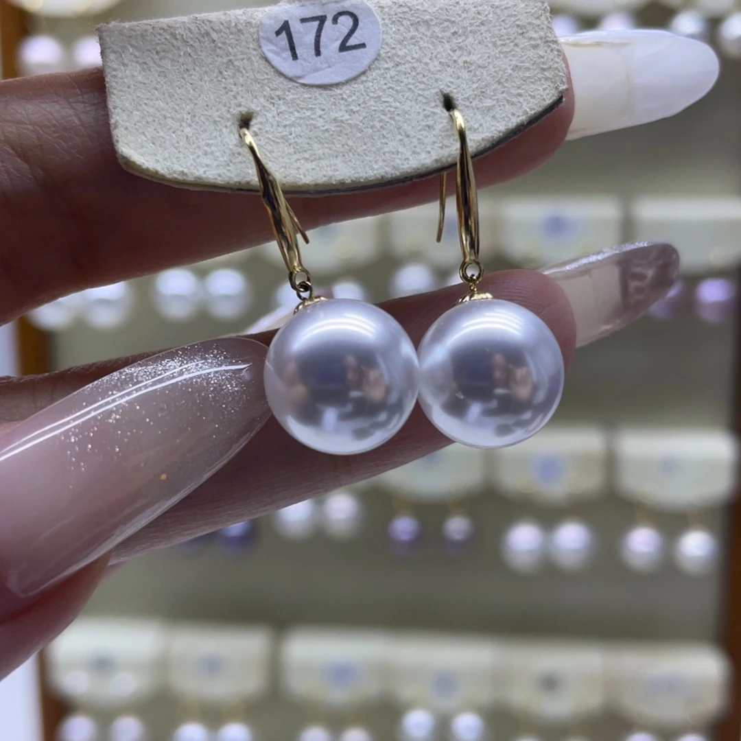 淡水珍珠耳饰18K金镶嵌