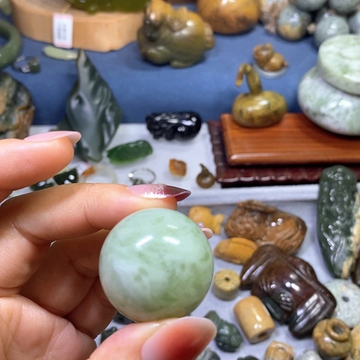 蛇纹石玉未镶嵌岫玉3.0 珠