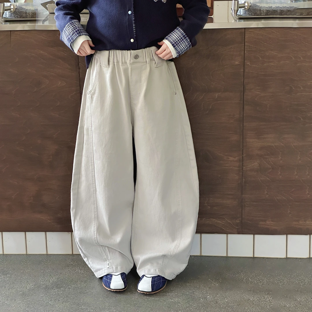 高品质女童韩系纯棉弹力直筒裤女孩2025新款小女孩儿童中大童潮牌